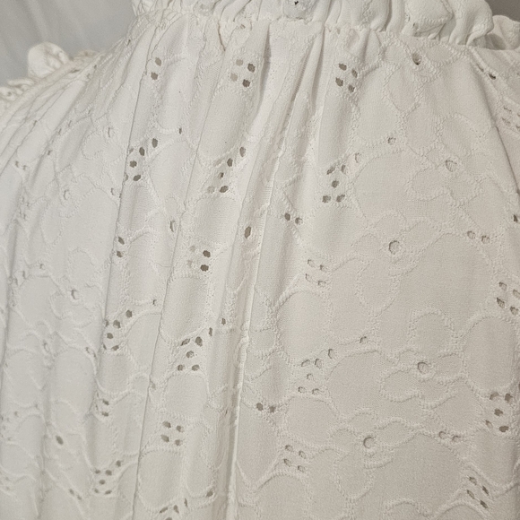 *LIKE NEW* Michael Kors White Eyelet Midi Dress - Picture 7 of 15